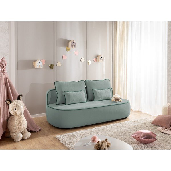 Morska/szaroniebieska aksamitna rozkładana/ze schowkiem sofa dla dzieci 210 cm Saga – Ropez-image-2
