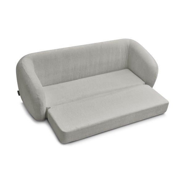 Jasnoszara rozkładana sofa z tkaniny szenilowej 228 cm Neyo – Bobochic Paris-image-4