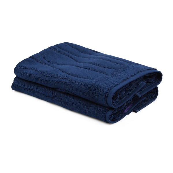 Zestaw 2 ciemnoniebieskich ręczników ze 100% bawełny Gartex, 50x75 cm