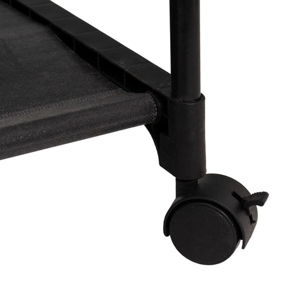 Czarny metalowy stojak na ubrania na kółkach 84x43x156 cm – Casa Selección-image-2