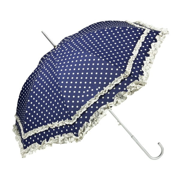 Niebiesko-biały parasol Von Lilienfeld Plain Mary Polkadots