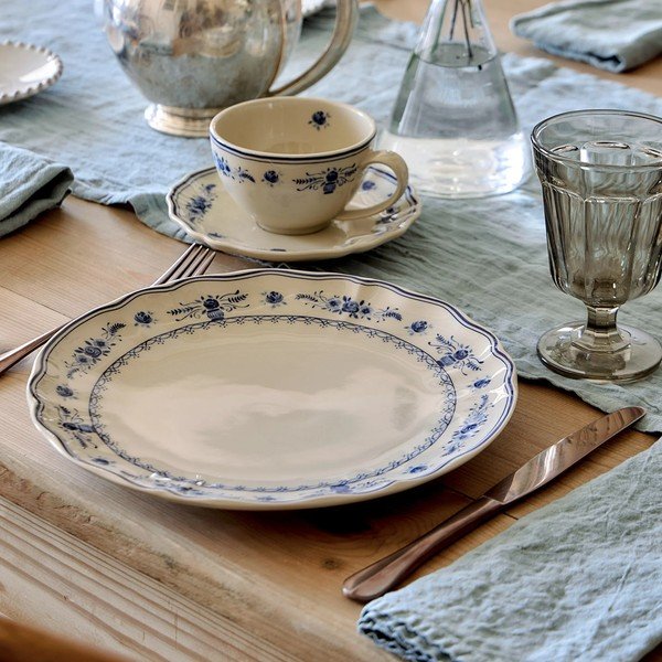 Niebieski/beżowy kamionkowy talerz ø 27 cm Vila – Costa Nova-image-1