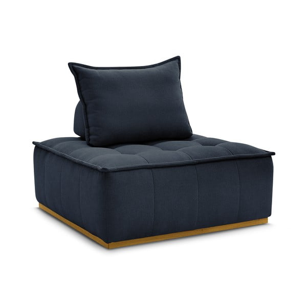 Ciemnoniebieski fotel z tkaniny szenilowej Elisa – Bobochic Paris