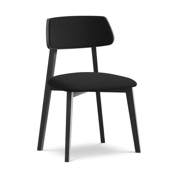 Czarne krzesło z litego drewna Niu – Makamii