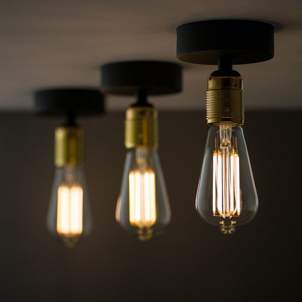 Czarna lampa sufitowa z oprawką żarówki w kolorze złota Sotto Luce Uno-image-1