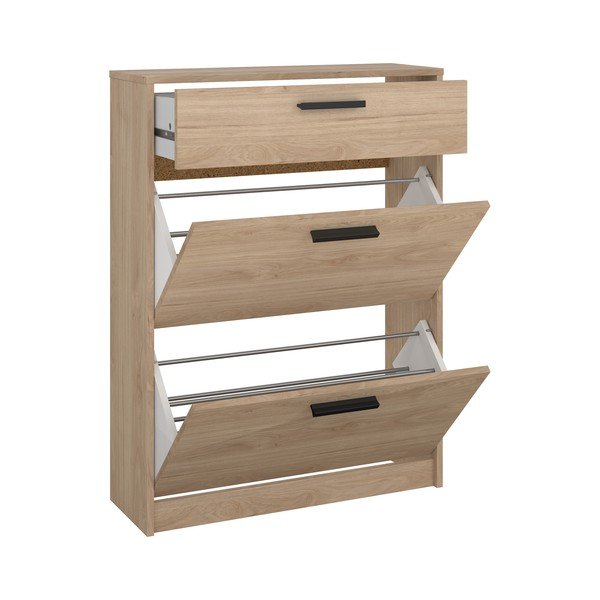 Uchylna szafka na buty w dekorze dębu w naturalnym kolorze 70x94x24 cm Escape – Tvilum-image-2