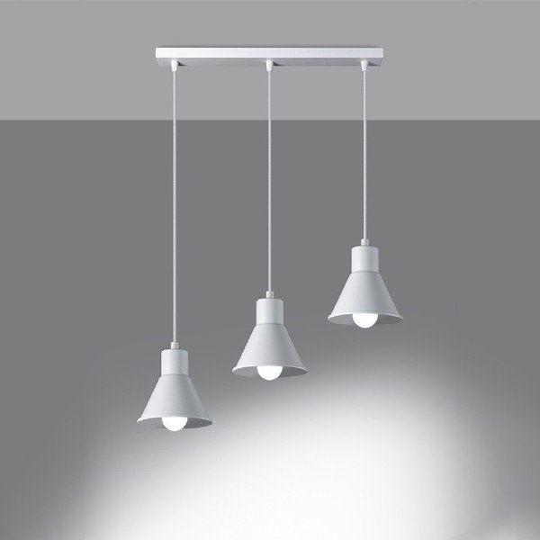 Biała lampa wisząca z metalowym kloszem 45x14 cm Martina – Sollux-image-2