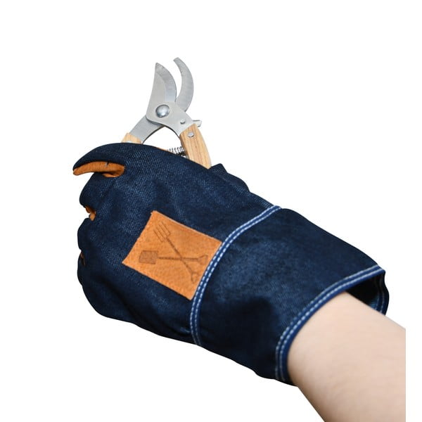 Niebiesko-pomarańczowe rękawice ogrodowe Esschert Design Denim-image-4