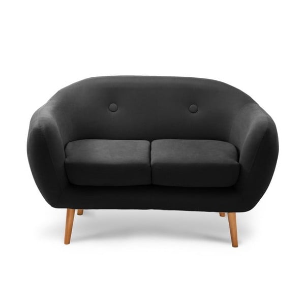 Czarna sofa 2-osobowa Scandi by Stella Cadente Maison