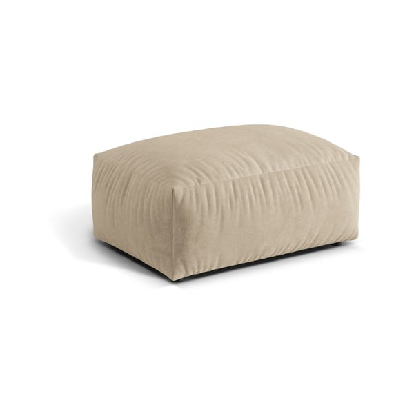 Beżowy aksamitny podnóżek modułowy Martina – Micadoni -image-1