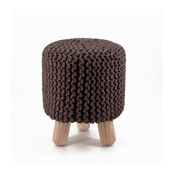 Brązowy wysoki stołek pleciony Moycor Crochet