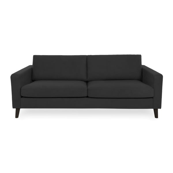 Antracytowa sofa 3-osobowa z czarnymi nogami Vivonita Tom