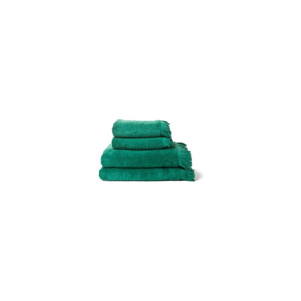 Zestaw 2 zielonych ręczników bawełnianych i 2 ręczników kąpielowych Casa Di Bassi Bath