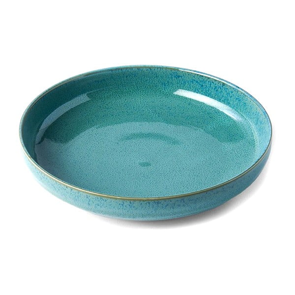Turkusowy głęboki ceramiczny talerz ø 20 cm Peacock – MIJ