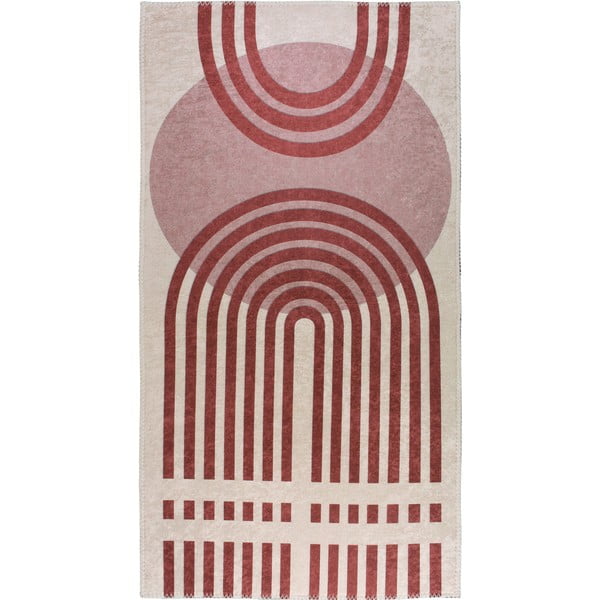 Czerwono-biały chodnik odpowiedni do prania 80x200 cm – Vitaus