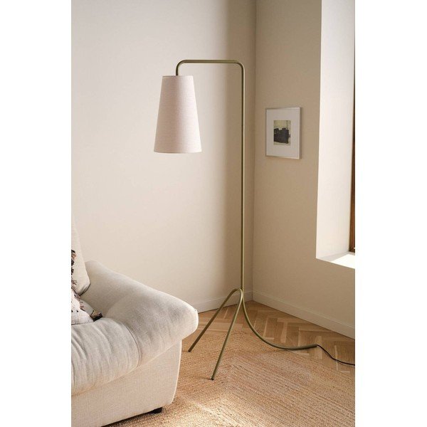 Tekstylna lampa stojąca z elastyczną konstrukcją w kolorze khaki/kremowa (wysokość 154 cm) Vivienne – Jotex-image-2