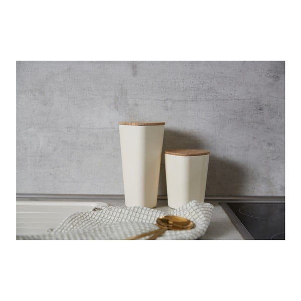 Beżowy pojemnik z bambusową pokrywą Wenko Derry, 750 ml-image-3