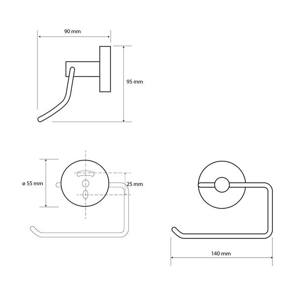 Czarny mosiężny uchwyt na papier toaletowy Sapho X-Round-image-1