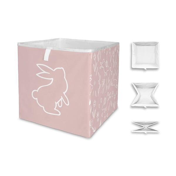 Różowy materiałowy dziecięcy pojemnik do przechowywania Sweet Bunnies – Butter Kings