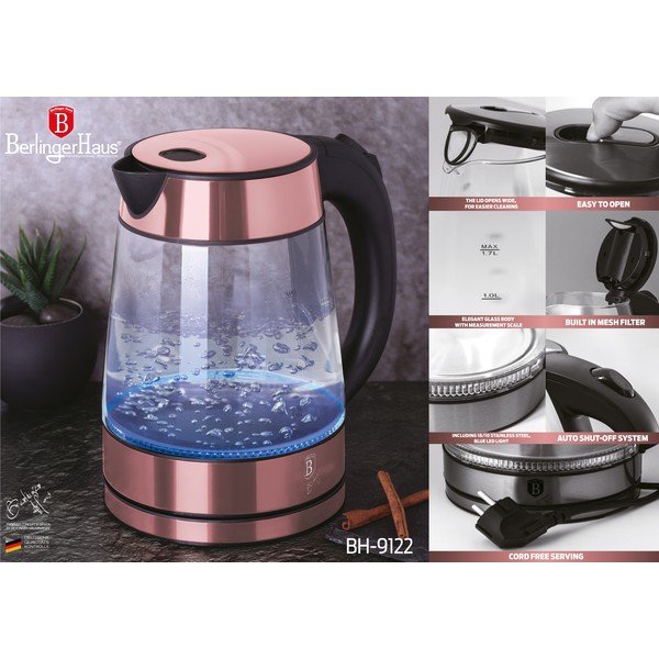 Różowy czajnik elektryczny 1,7 l I-Rose Edition – BerlingerHaus-image-3