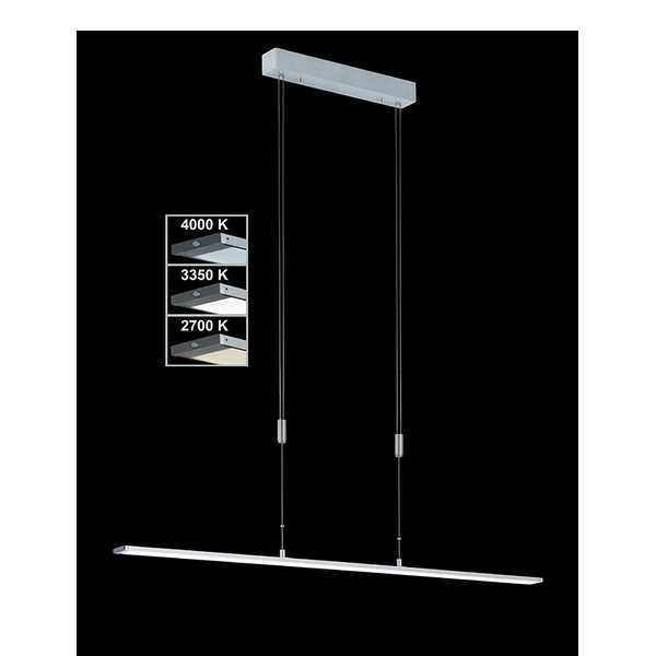 Metalowa lampa wisząca LED ze ściemniaczem w kolorze srebra Metz – Fischer & Honsel-image-1