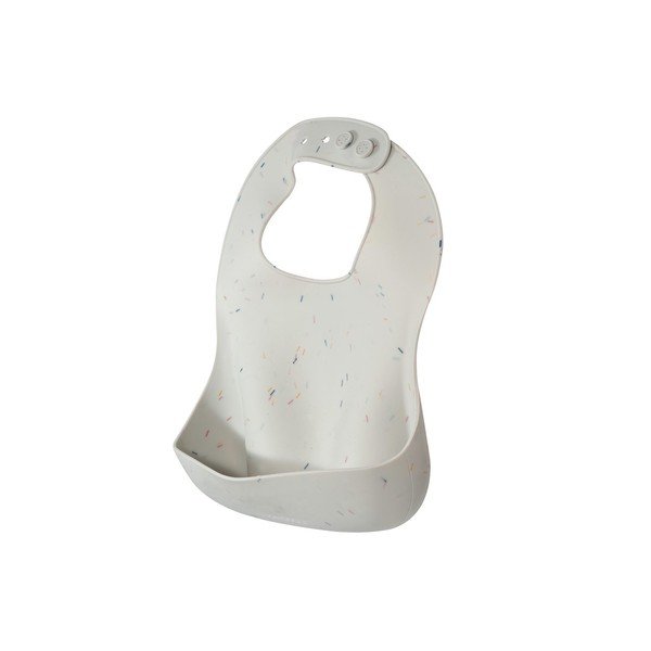 Biały silikonowy śliniak z kieszonką Kindsgut Bib Confetti-image-2