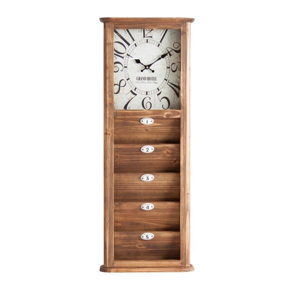 Brązowy zegar z żelaza i drewna Last Deco
