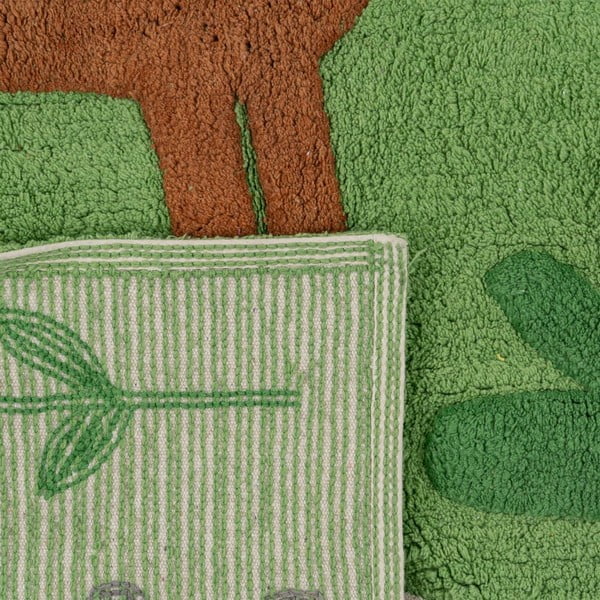 Zielony bawełniany chodnik odpowiedni do prania 90x175 cm Animals – Ixia-image-4