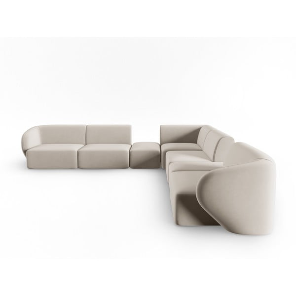 Beżowy aksamitny narożnik Paolo – Milo Casa-image-2