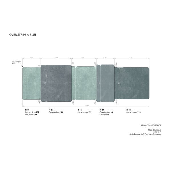 Niebieski chodnik EMKO Over Stripe, 71x260 cm-image-1