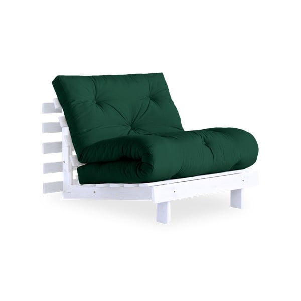 Fotel rozkładany Karup Design Roots White/Dark Green