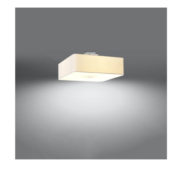 Biała lampa sufitowa z tekstylno-szklanym kloszem 45x45 cm Kortez – Nice Lamps