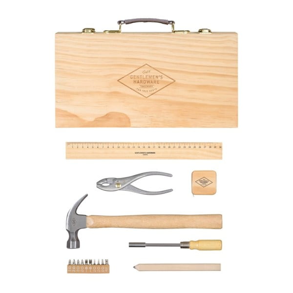 Zestaw narzędzi w pojemniku z drewna bukowego Gentlemen's Hardware Box