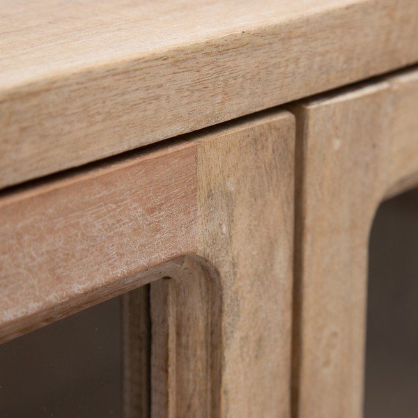 Witryna z litego drewna mango w naturalnym kolorze 160x71 cm – Ixia-image-4