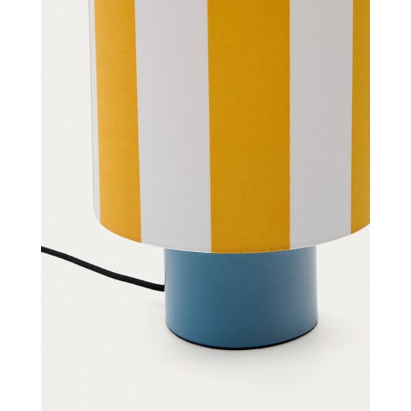 Żółto-niebieska lampa stołowa z tekstylnym kloszem (wysokość 25 cm) Ciral – Kave Home-image-4