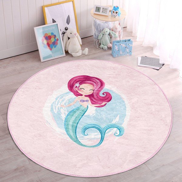 Różowy dywan dziecięcy ø 80 cm Comfort – Mila Home-image-4