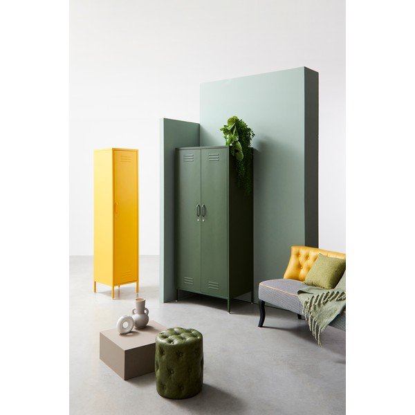 Jasnoróżowa metalowa szafka z zamkiem 80x185x50 cm Cambridge – Yes Everyday-image-1