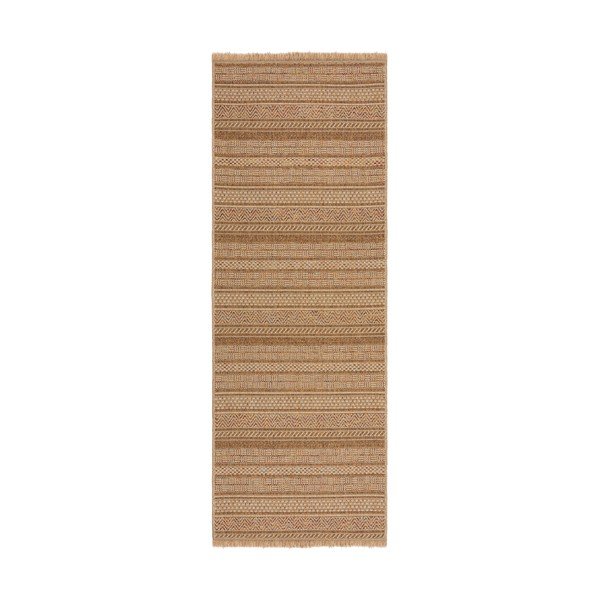 Chodnik odpowiedni na zewnątrz w naturalnym kolorze 80x230 cm Farah Stripe – Flair Rugs