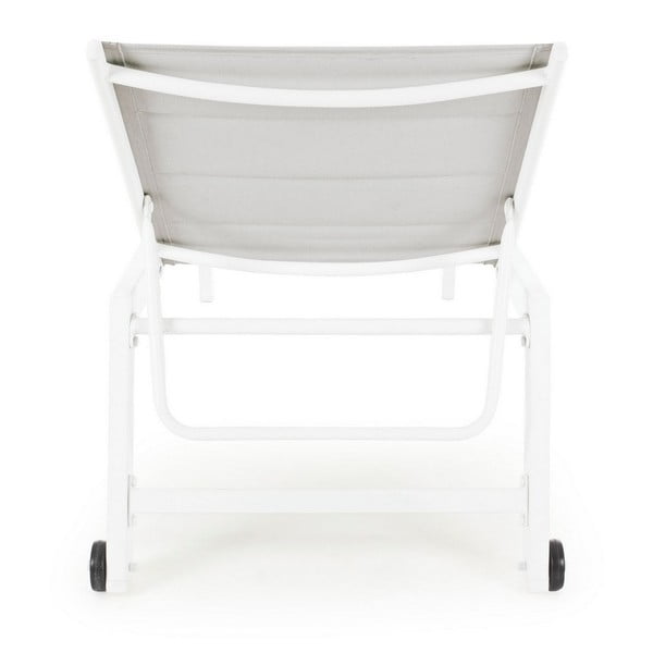 Biały metalowy leżak ogrodowy Hilde   – Bizzotto-image-4