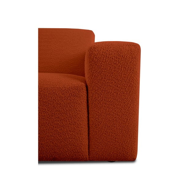 Ceglasty moduł sofy z materiału bouclé (prawostronny) Roxy – Scandic-image-4
