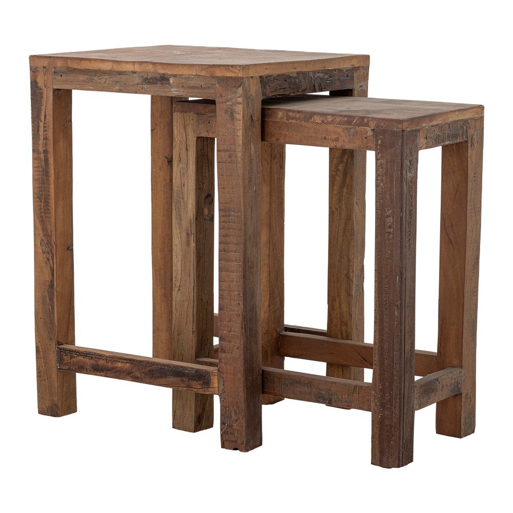 Stoliki z drewna z recyklingu zestaw 2 szt. 40x36 cm Galen – Bloomingville (zdjęcie 3)