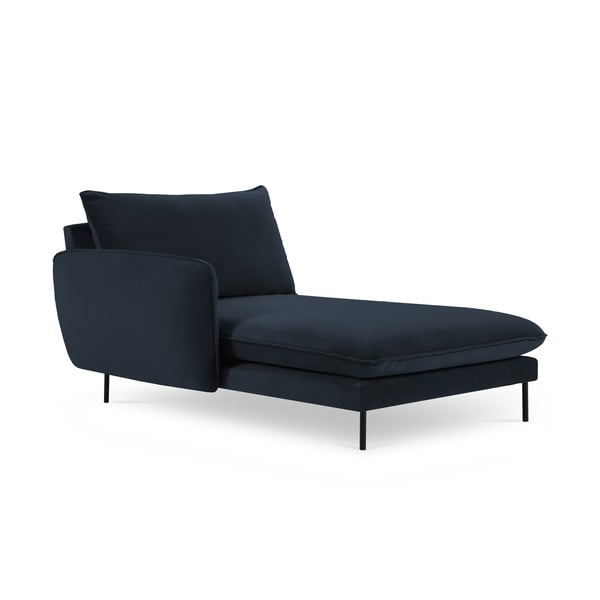 Ciemnoniebieski aksamitny szezlong (lewostronny) Vienna – Cosmopolitan Design-image-3