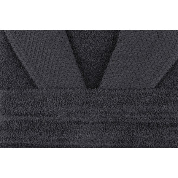 Antracytowy bawełniany szlafrok w rozmiarze M Cappa – Foutastic-image-3