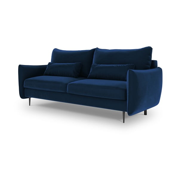 Ciemnoniebieska sofa rozkładana ze schowkiem Cosmopolitan Design Vermont