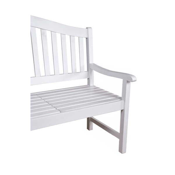 Biała drewniana ławka ogrodowa Singapore – Garden Pleasure-image-2