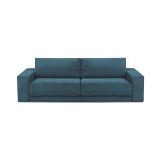 Turkusowa sztruksowa sofa rozkładana Milo Casa Donatella