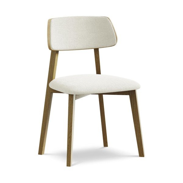 Kremowe krzesło z litego drewna Niu – Makamii