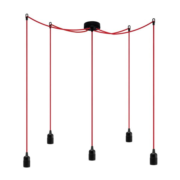 Lampa
  wisząca z 5 czerwonymi kablami Bulb Attack Uno