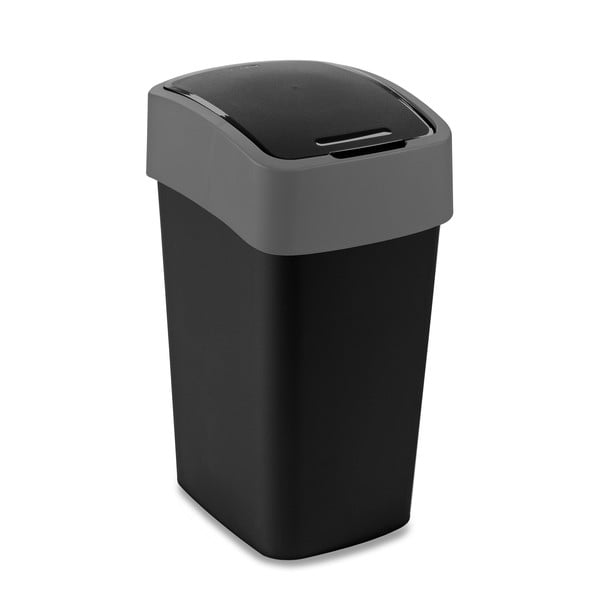 Czarny kosz na śmieci Curver Pacific, 25 l