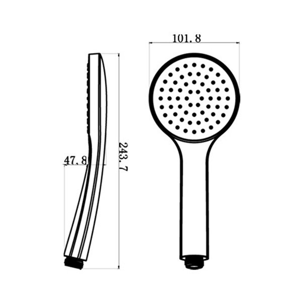 Plastikowa słuchawka prysznicowa w kolorze srebra z połyskiem ø 10 cm – Sapho-image-1